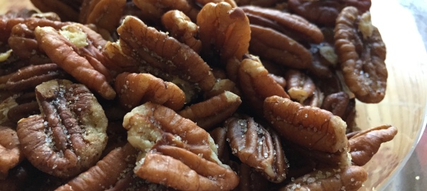 Roasted and seasoned party pecans.
